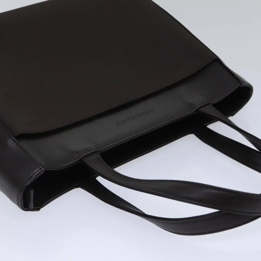 BURBERRY Hand Bag Nylon Leather Brown Silver - Picture 7 of 15